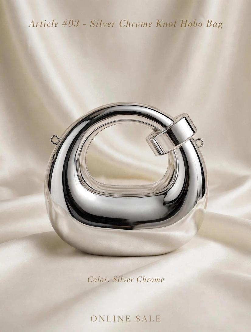 article 03 silver chrome knot hobo bag